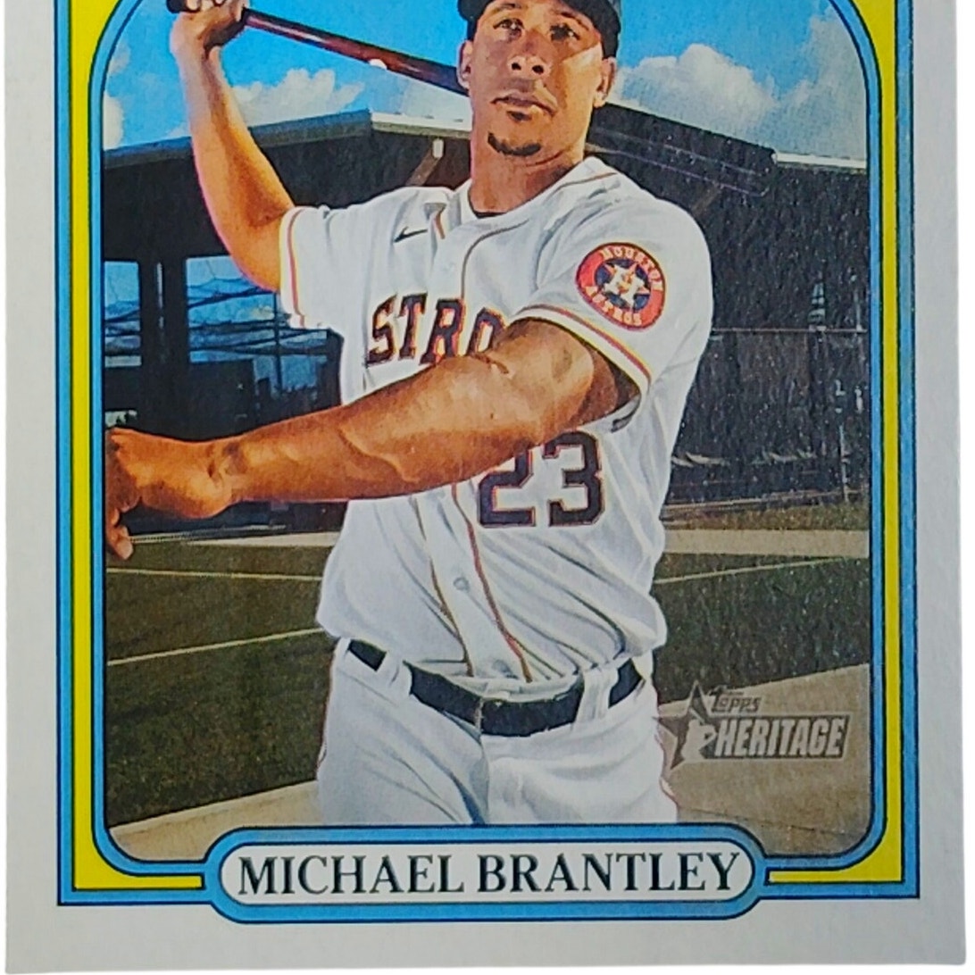 2021 Topps Heritage Michael Brantley 54 Houston Astros Outfield VG/EX