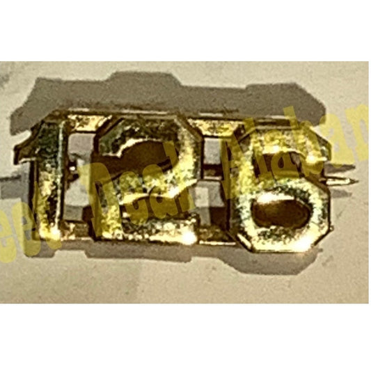 Early/Mid 1900s Brass C-Clasp Number "126" Collar Device 3/8"H Hat / Lapel Pin