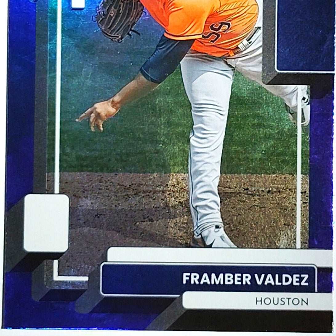 2022 Donruss #175 Framber Valdez Holo Purple Parallel Houston Astros P - VG/EX