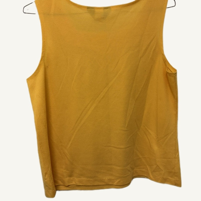 Vintage Blair Yellow Tank Top Size L - Square Neck Woven Polyester Sleeveless