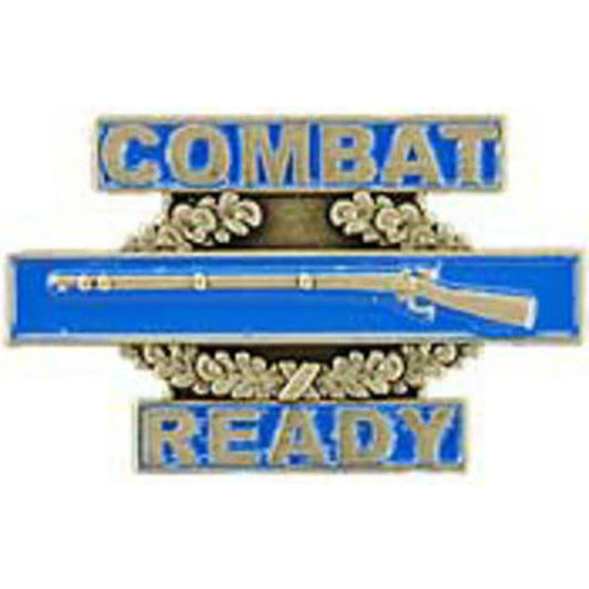 U.S. Army CIB “Combat Ready” Novelty Hat Lapel Brooch Pin, 1‑1/4"W × 7/8"H