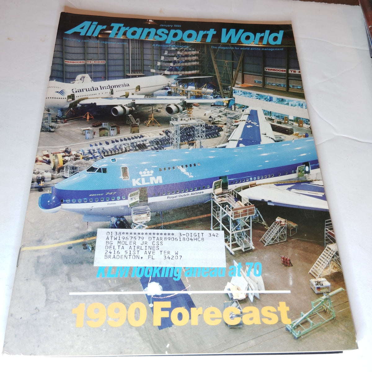 Air Transport World Magazine - January 1990 Forecast Issue - Aviation History