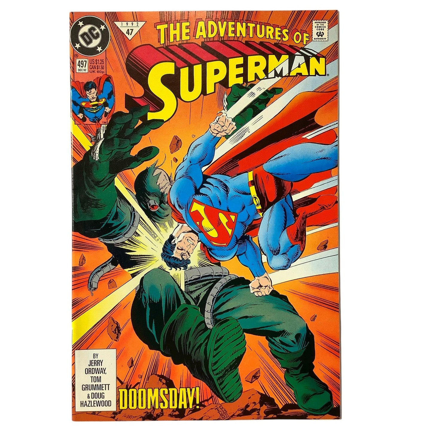 DC Comics, Superman #497, Doomsday 4/7, Dec 1992, NM 9.4