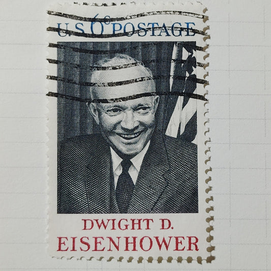 1969 US Postage Stamp #1383 Dwight D. Eisenhower 6 Cent Used Presidential