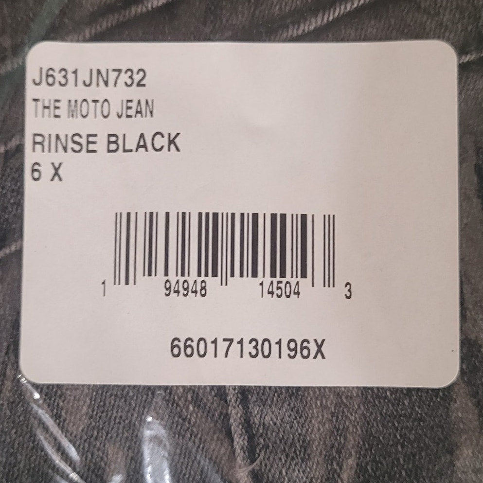 Joe’s Kids Moto Jeans, Girls 6X, Mid Rise Skinny Distressed Stretch Black Denim