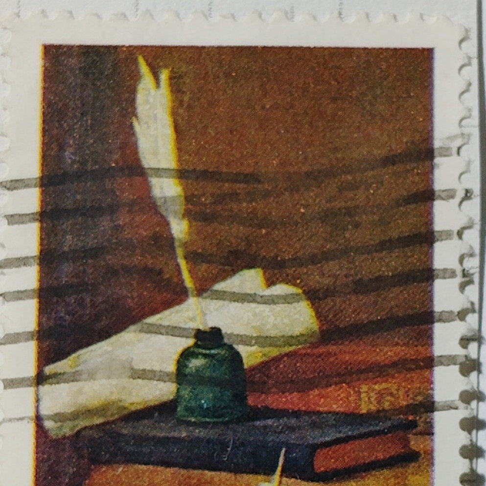 1974 US Postage Stamp Scott #1535 10c Chardin Inkwell & Quill Used Canceled