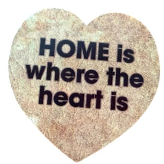 Home Is Where The Heart Is Fridge Magnet Heart Shaped Kraft Paper Style 3"