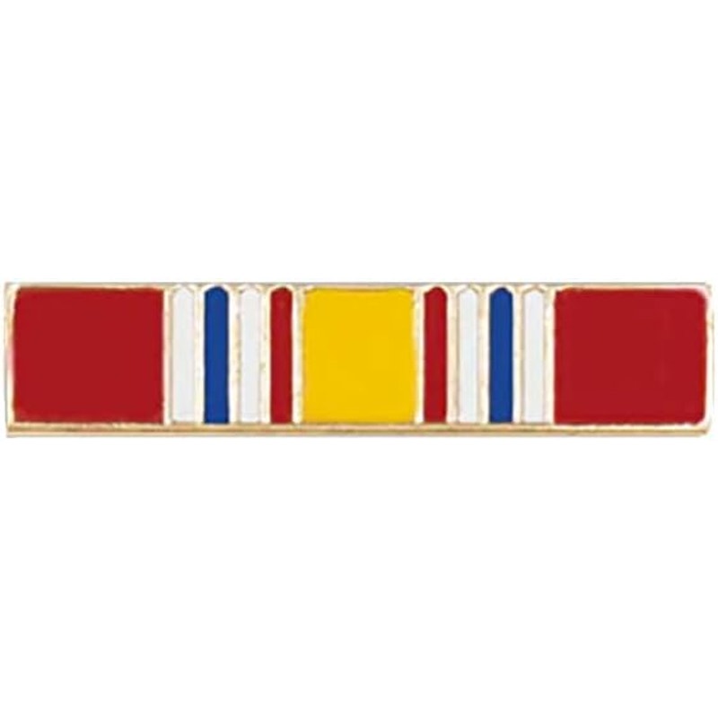 National Defense Service Mini Ribbon 5/8" × 1/8" Novelty Lapel Pin, Enamel Metal