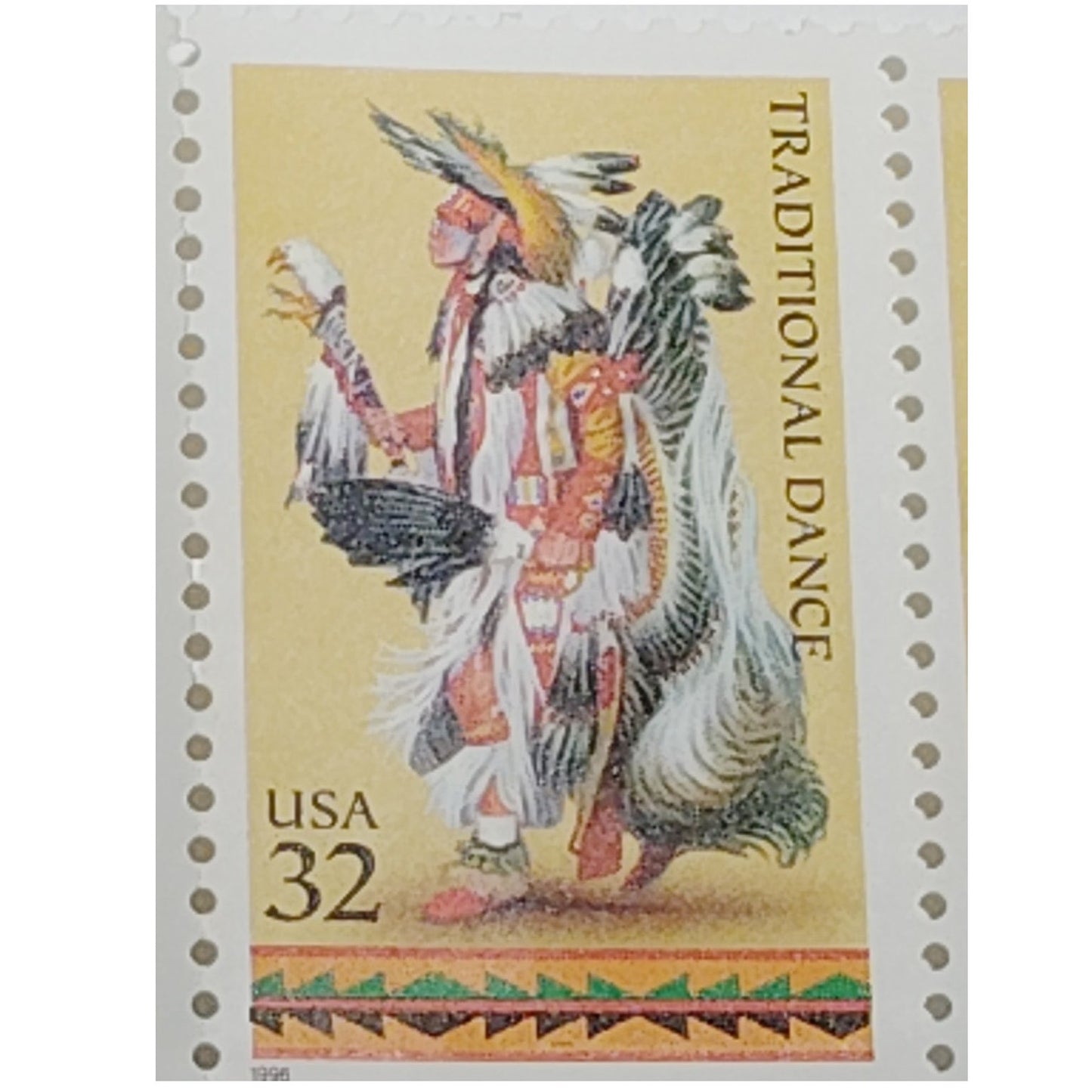 Block of 5 – 1996 USA American Indian Dances Comm. Strip MNH – Scott 3072–3076