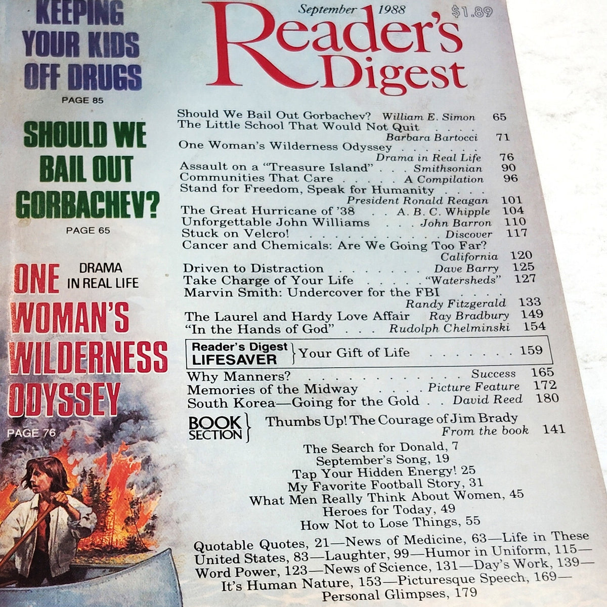 Reader's Digest Magazine September 1988 Vintage Back Issue Collectible