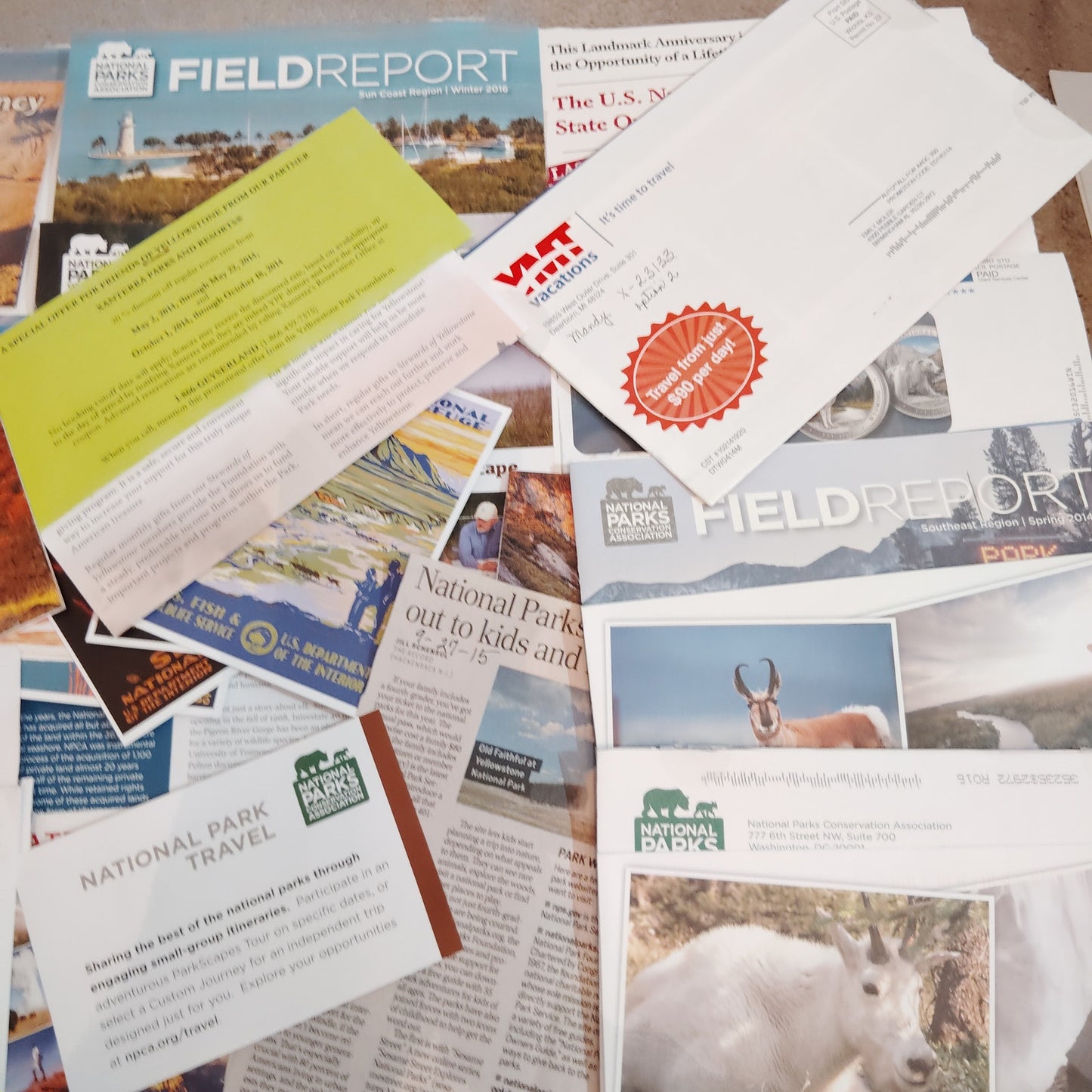 National Parks Conservation Assoc. Ephemera - Field Reports, Brochures, Maps