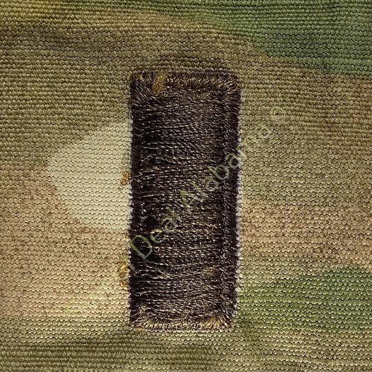 U.S. Army 2nd Lieutenant OCP Rank Insignia, Multi-Camo, 2x2, Hook-n-Loop Back