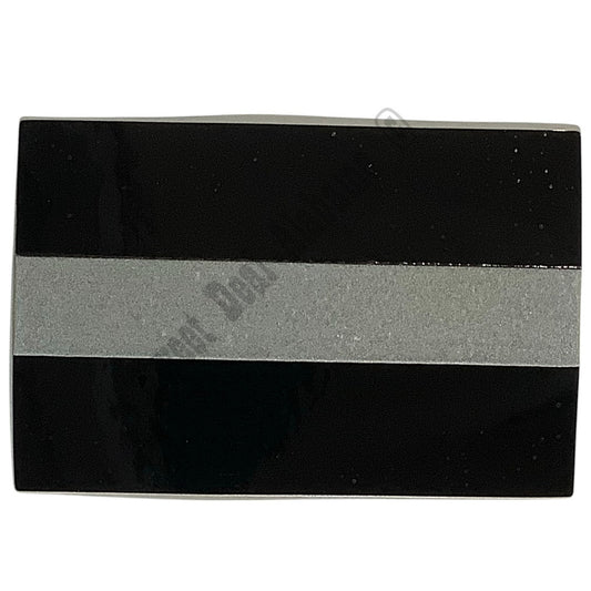 3 in. x 2 in. Vinyl Decal - Asexual Pride Flag, Black w/ Gray Stripe