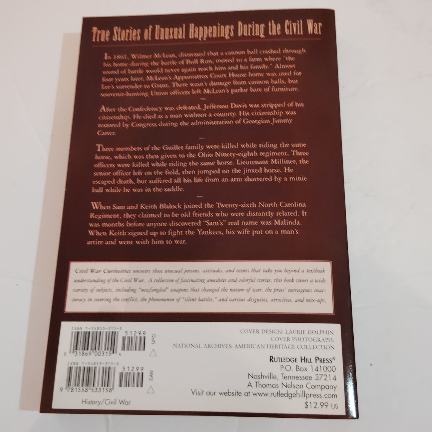 Civil War Curiosities 1994 Paperback LN Strange Stories Oddities Events History