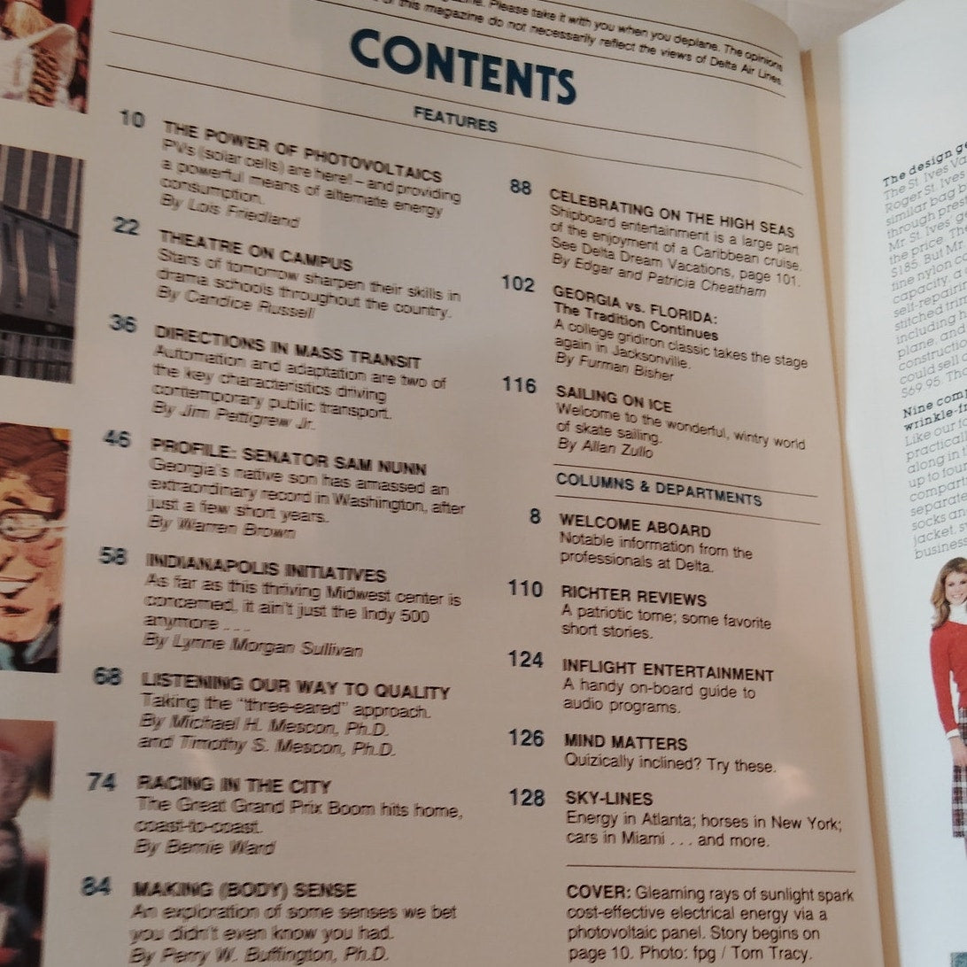 Delta SKY In-Flight Magazine - Nov. 1983 - Georgia vs Florida Rivalry, Sam Nunn