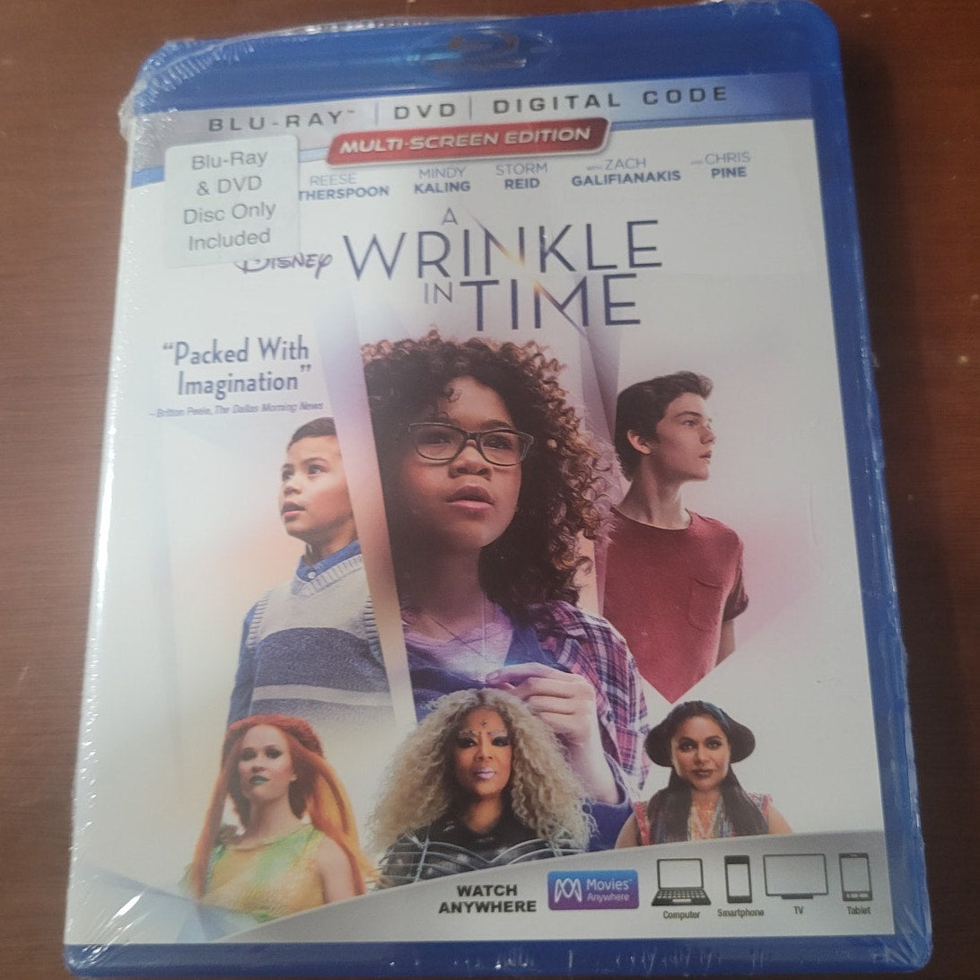 A Wrinkle in Time Blu-ray DVD, Disney Sci-Fi Fantasy Movie Storm Reid Oprah 2018