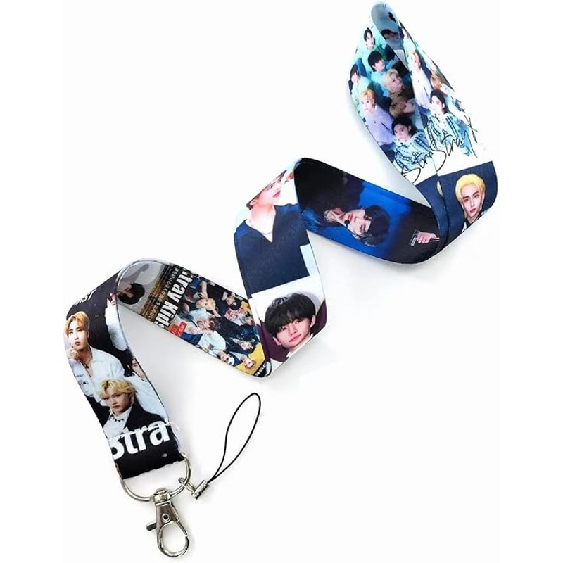Stray Kids 17.7" Lanyard Keychain – K‑Pop ID Badge Holder, Phone Pin Strap