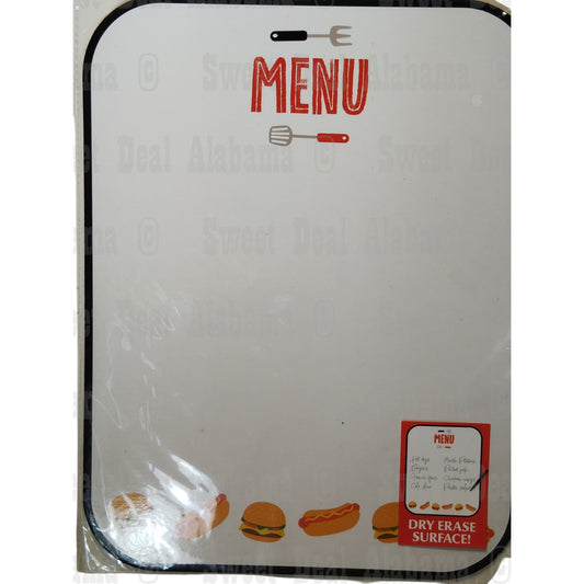 Dry Erase Board – 13"x10" “Menu” Grilling Theme, Party Ready