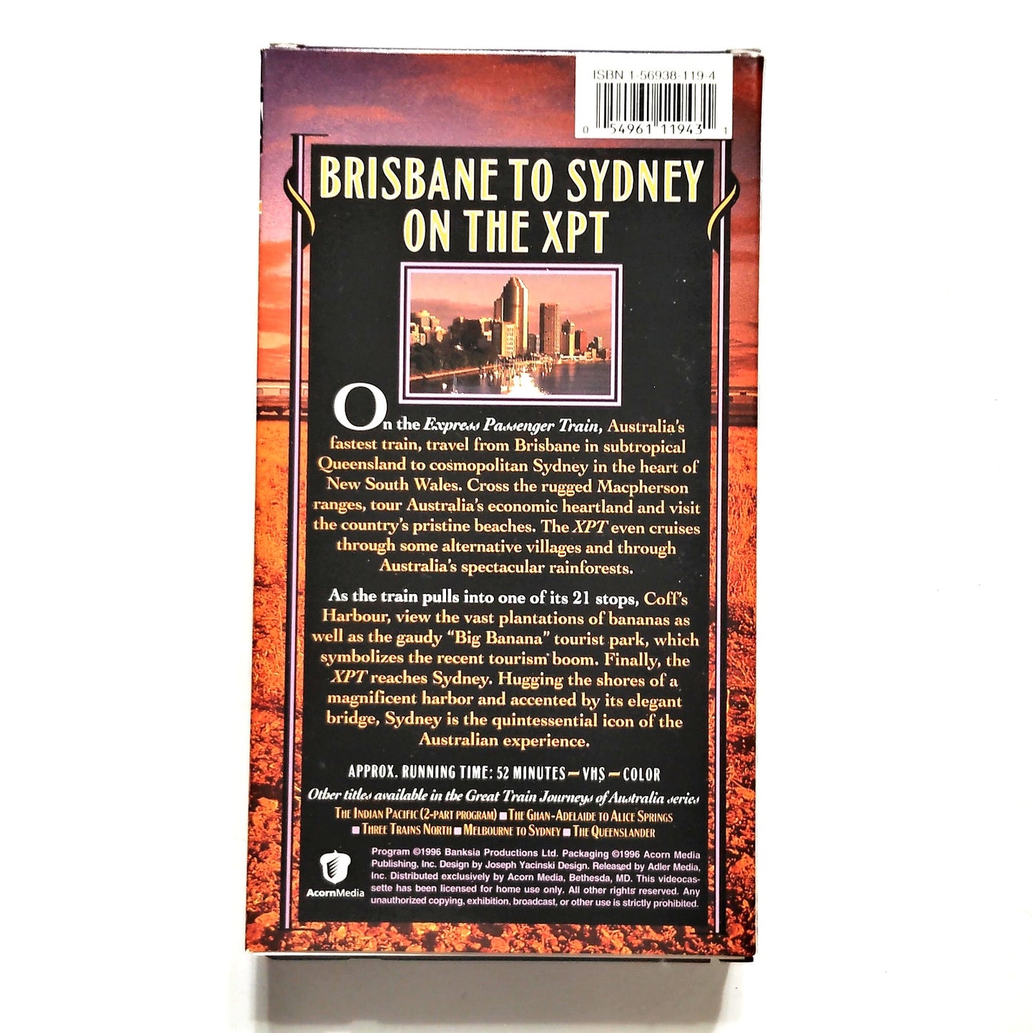 Great Train Journeys of Australia 5‑Tape VHS Boxed Set 1997 Travel Documentary