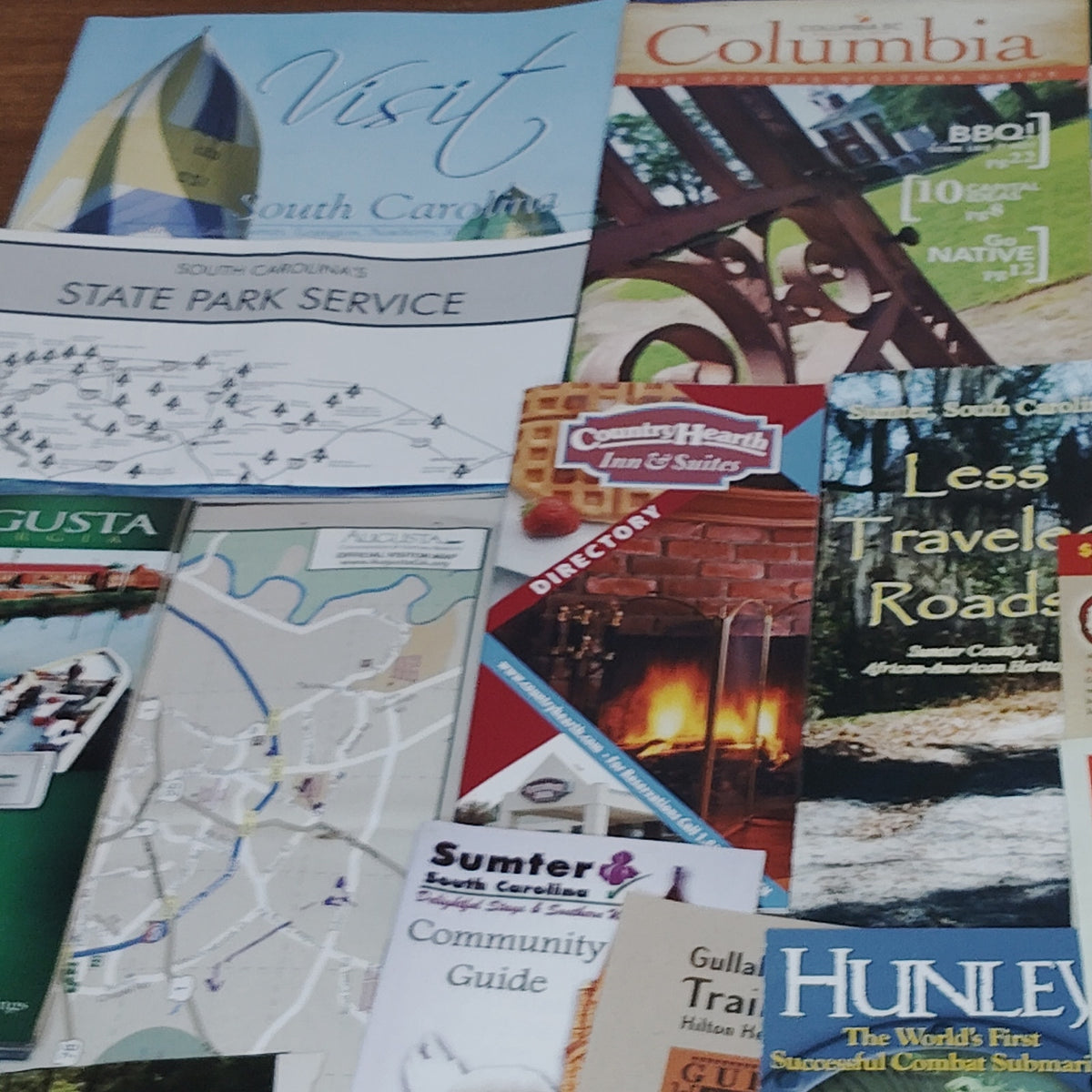 SC & GA Travel Ephemera Lot: 2009-2010 Brochures, Maps, Guides - Pre-Owned