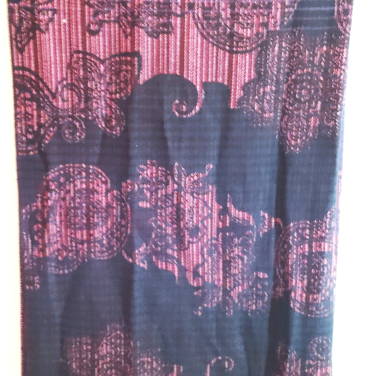 Appleseed's Women's Multicolor Paisley Jacquard Fringe Scarf 64x13.5 Burgundy