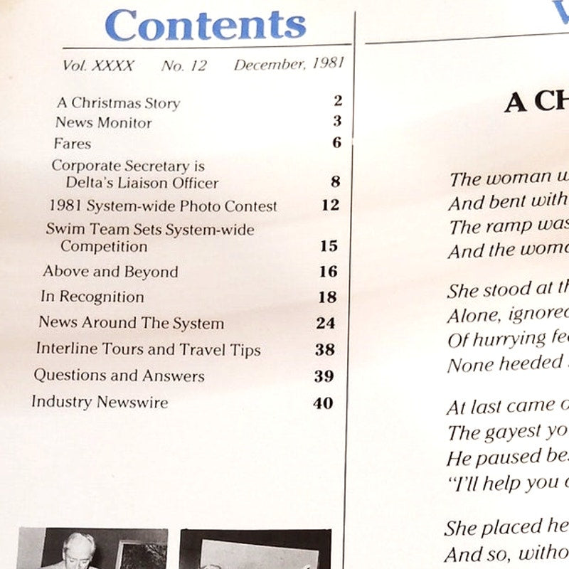 Delta Digest Magazine December 1981 - Vintage Airline Publication Christmas
