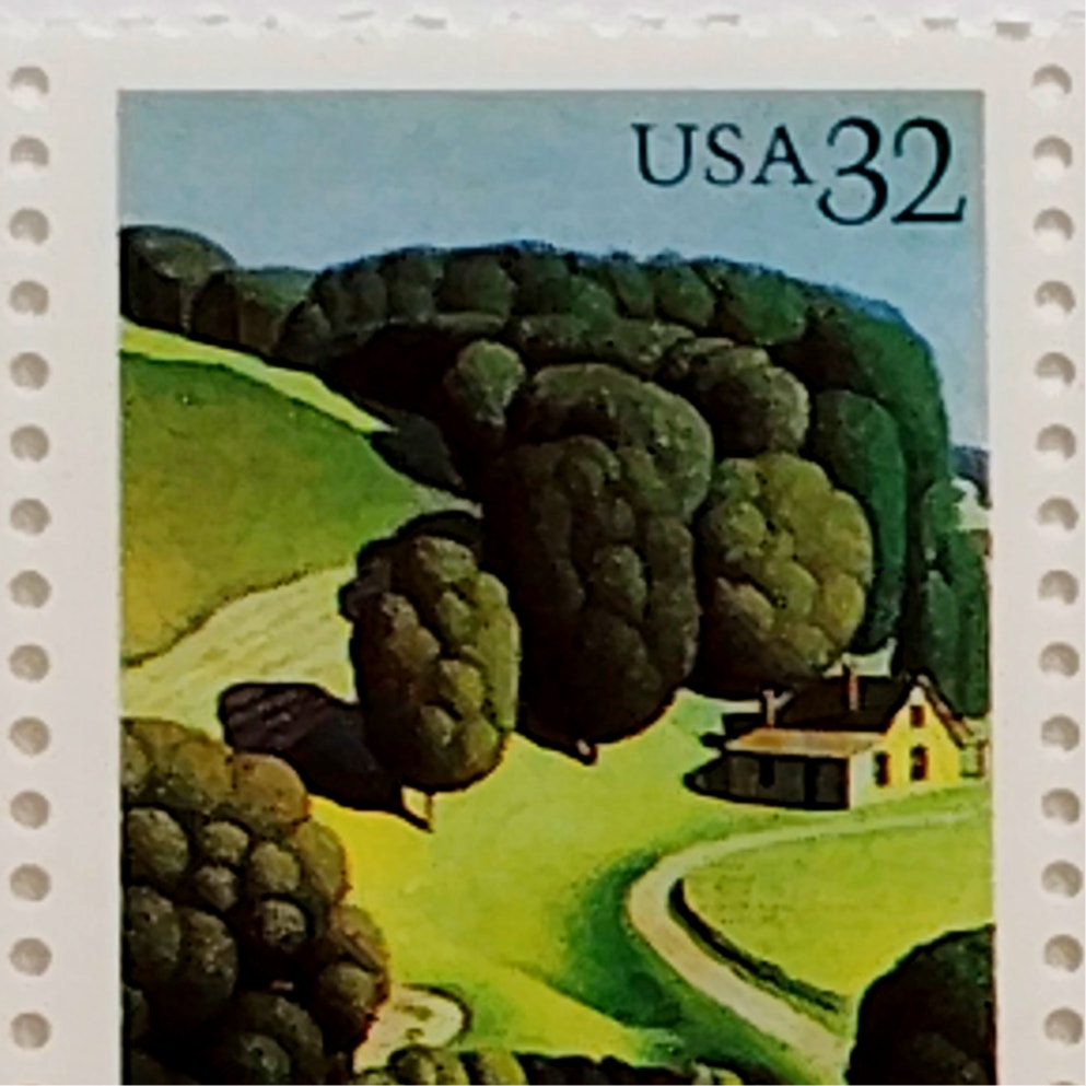 1996 USA 32¢ Iowa Statehood Sesq. – Grant Wood Young Corn – Strip of 5 MNH