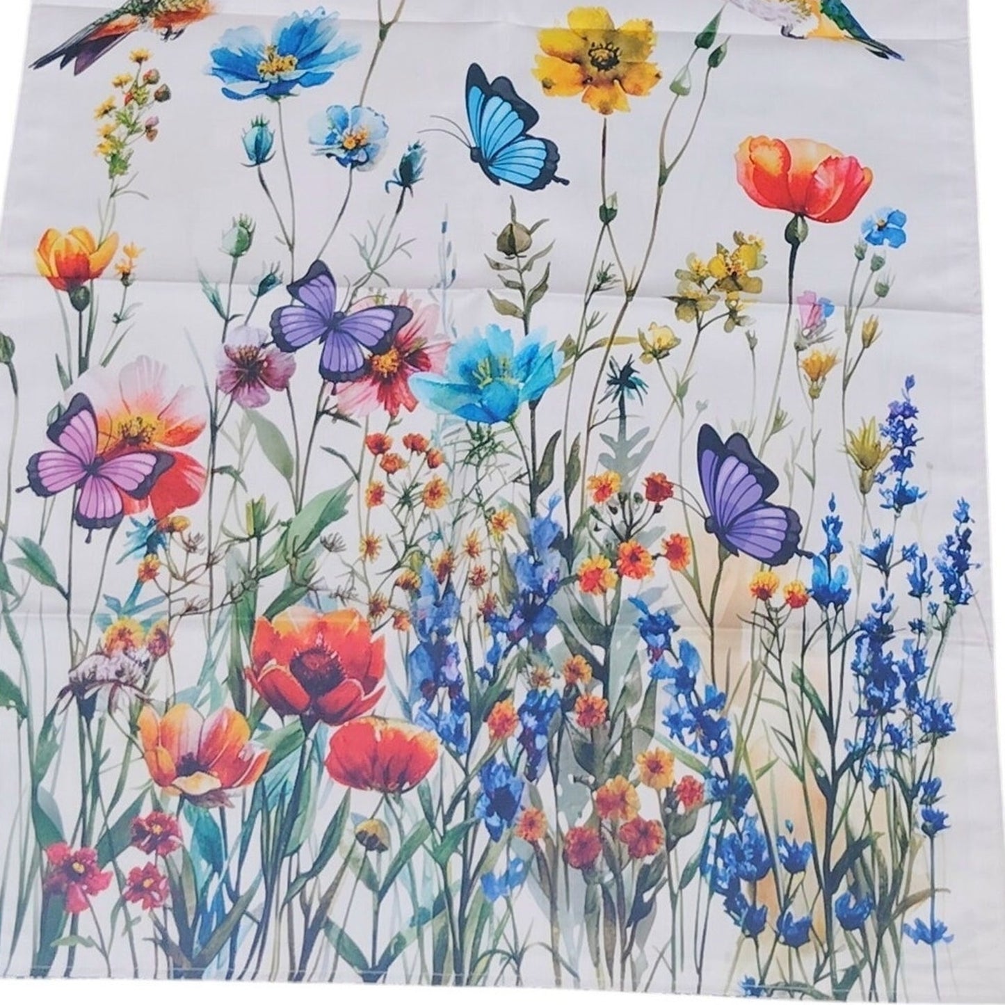 Hummingbird Wildflower Garden Flag 12×16 in Double‑Sided (No Stand)