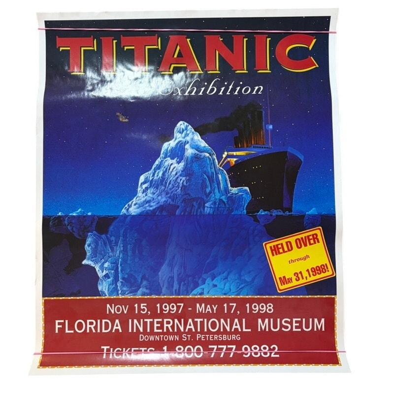 Vintage Titanic Exhibition Poster Florida International Museum 1997-1998 20x16"