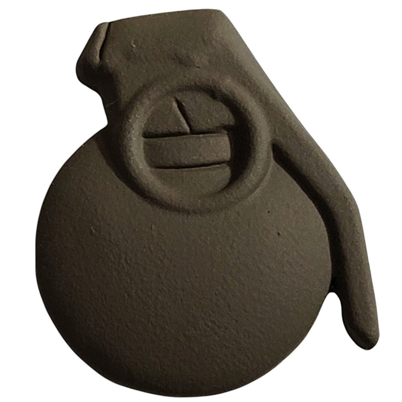 Novelty Hat Lapel Pin - Baseball Frag Grenade  1‑1/8" × 1", Matte Finish