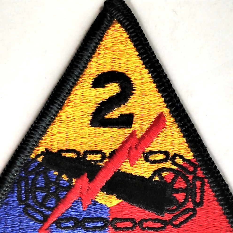 US Army 2nd Armored Division Hell on Wheels Patch 4 × 3‑3/4 Sew‑On