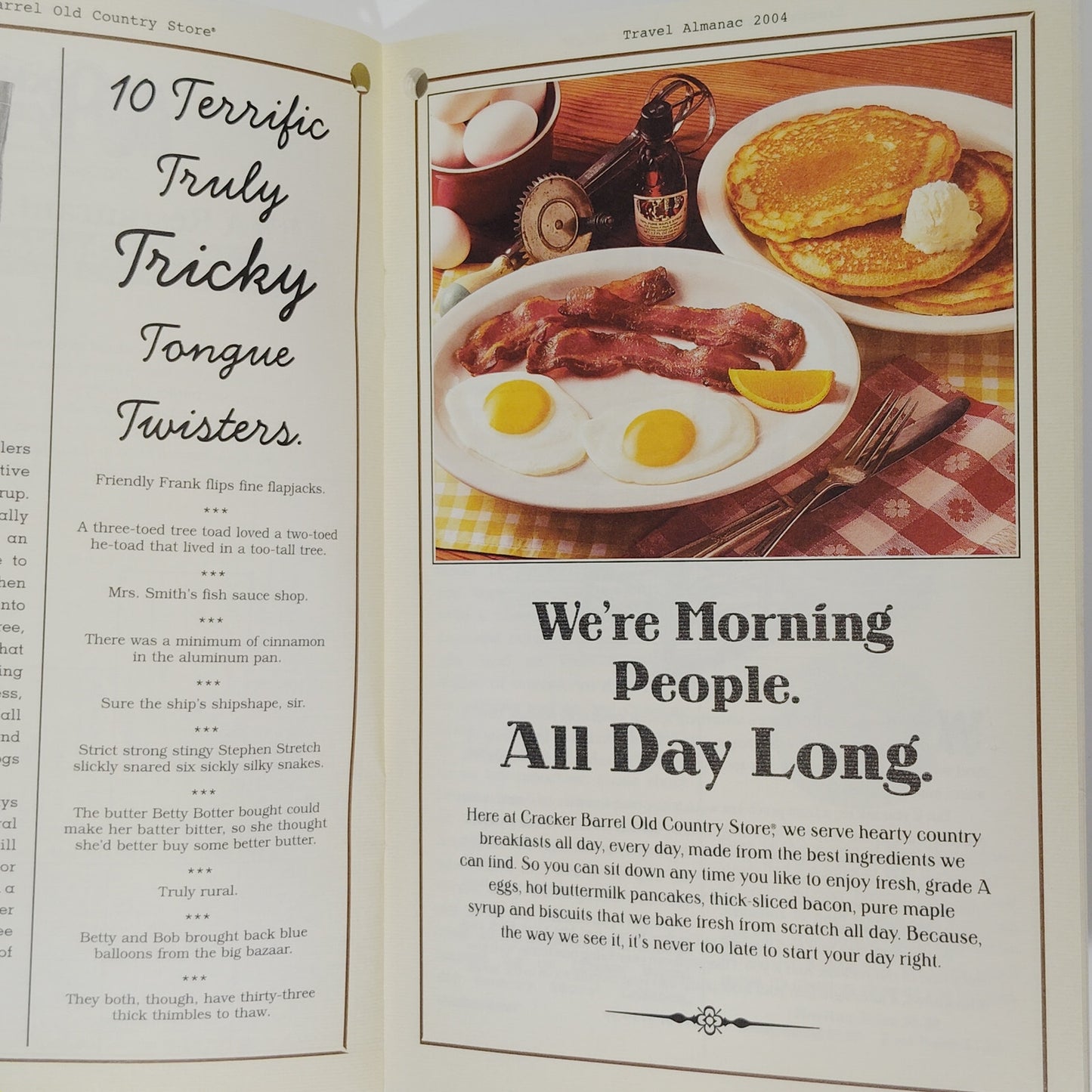 Cracker Barrel Old Country Store Travel Almanac – 2004 Vol. 2 – 8-1/2" x 5-1/2" – Americana Ephemera