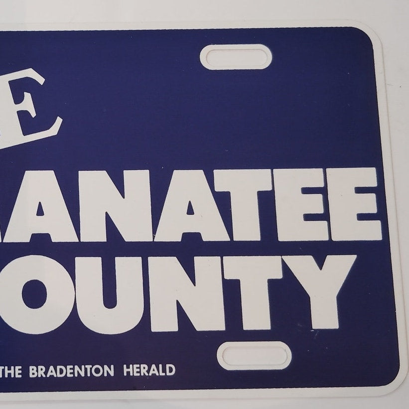 Vintage "I Love Manatee County" Car Tag - Bradenton Herald Promotional Plate
