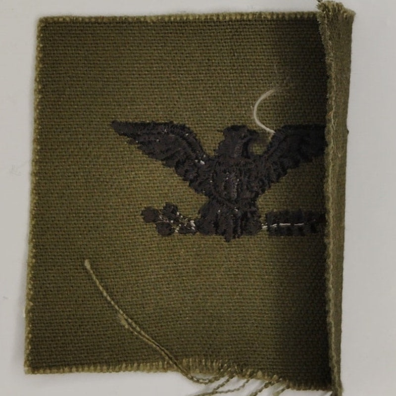 Vintage US Army Colonel O‑6 Subdued OD Green Rank Patch Vietnam Era Sew‑On