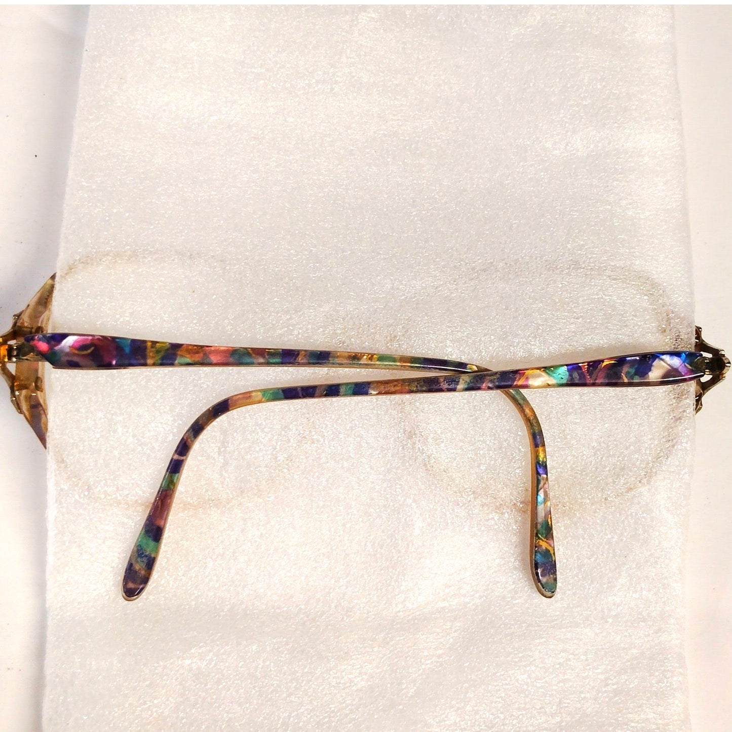 VTG 1980s Oversized Aviator Eyeglass Frames Multicolor Inlay