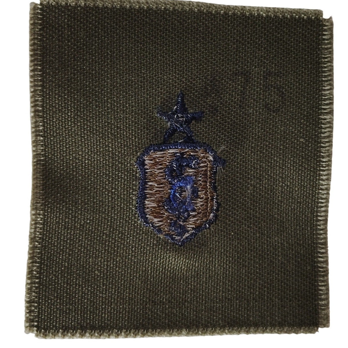 Vintage Senior Dental Device Insignia – 2" x 2" Sew-On Patch, Navy Blue Embroidery on ODG Twill