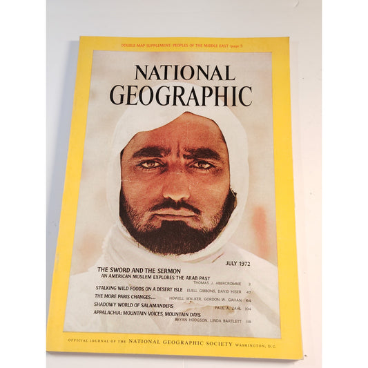 National Geographic Magazine – July 1972, Arab Past, Salamanders, Paris