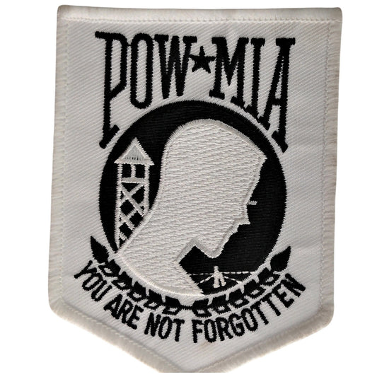 POW MIA Patch Novelty You Are Not Forgotten 4" × 3" Embroidered Iron‑On/Sew‑On