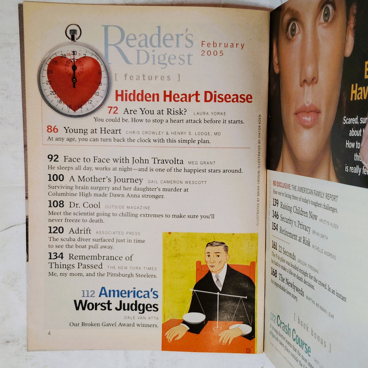 Reader's Digest February 2005 John Travolta Flying High Back Issue Magazine