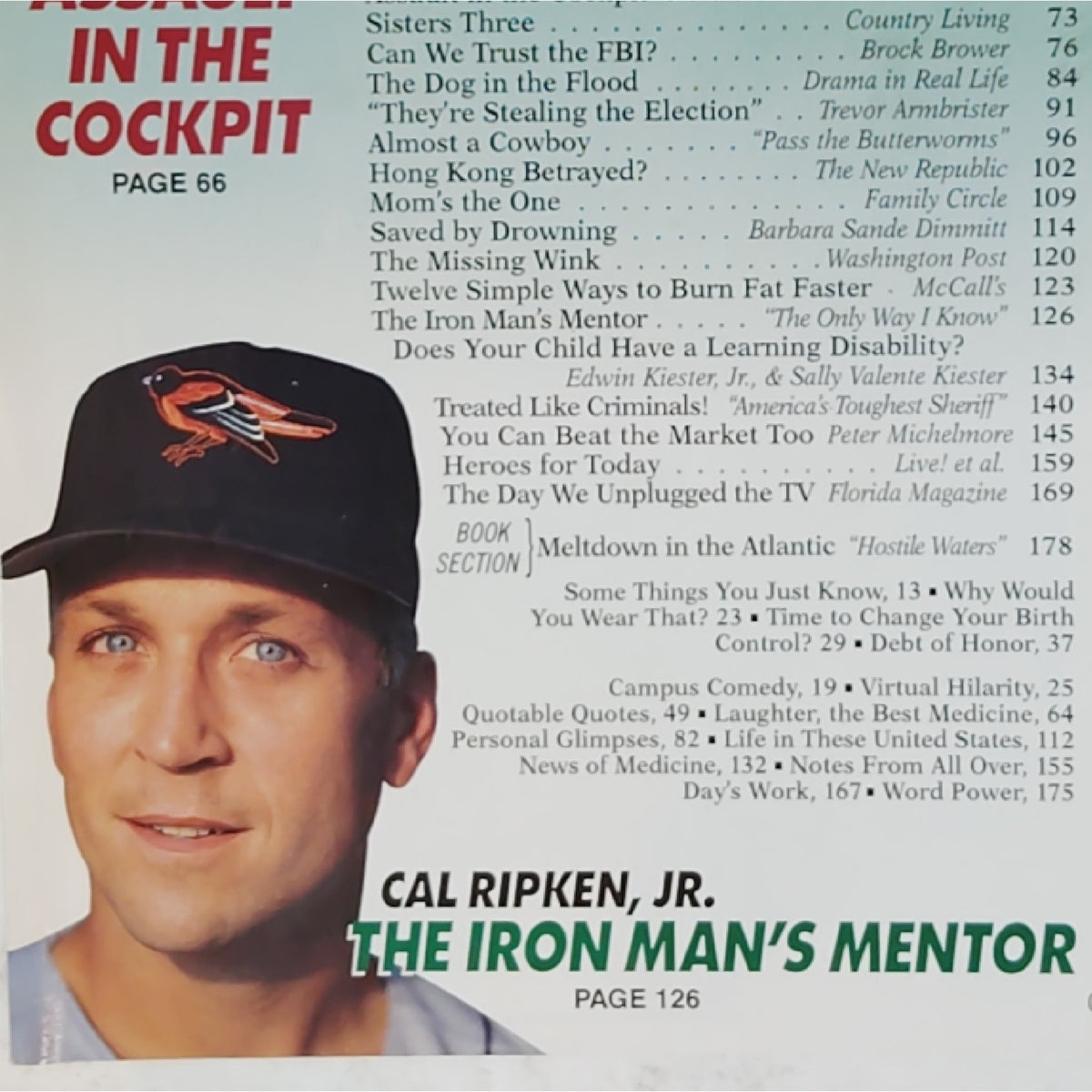 Reader's Digest August 1997 Cal Ripken Jr. Iron Man's Mentor Vintage Magazine
