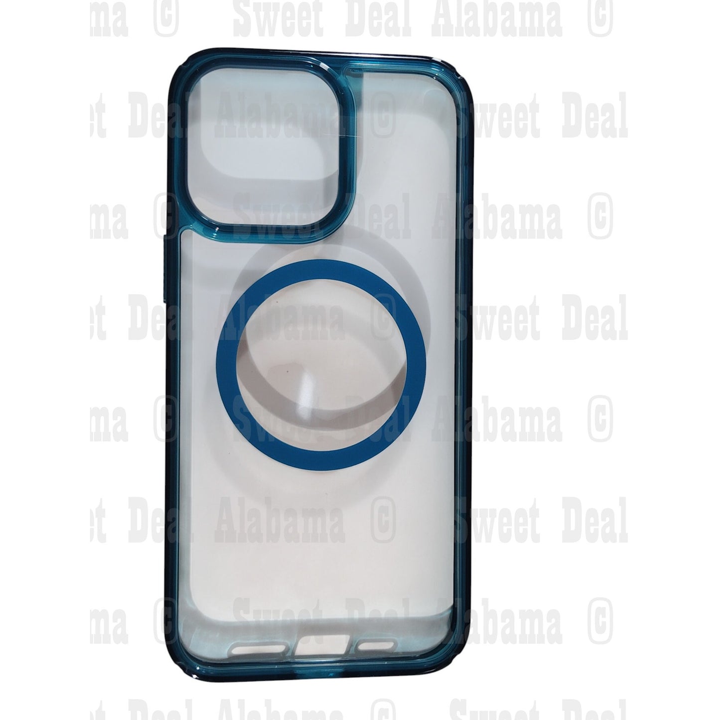 Quality of Life- For iPhone 14 Pro Max Case, Clear w/ Blue Trim Case