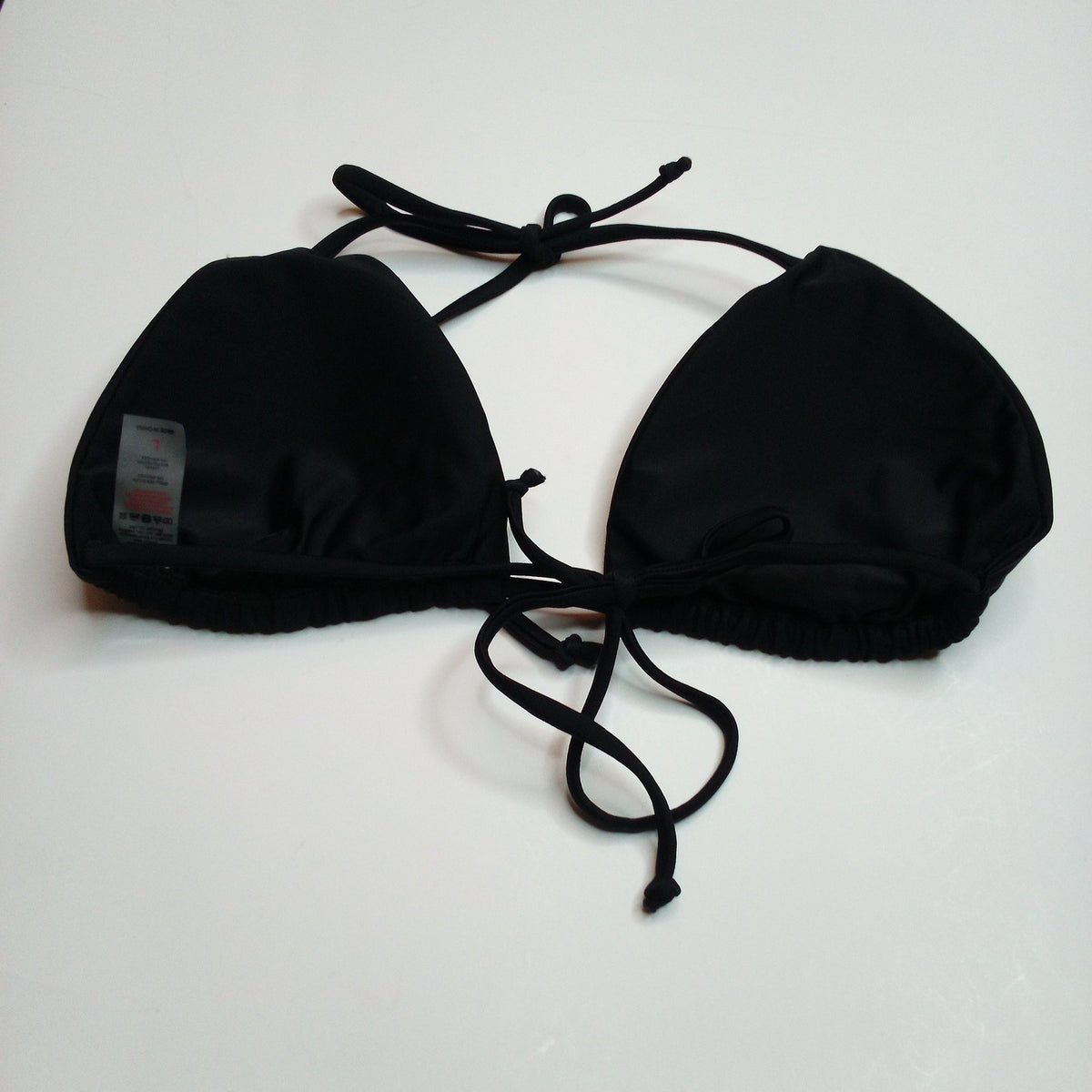 Black Triangle Bikini Top - New Without Tags, Adjustable Ties, L
