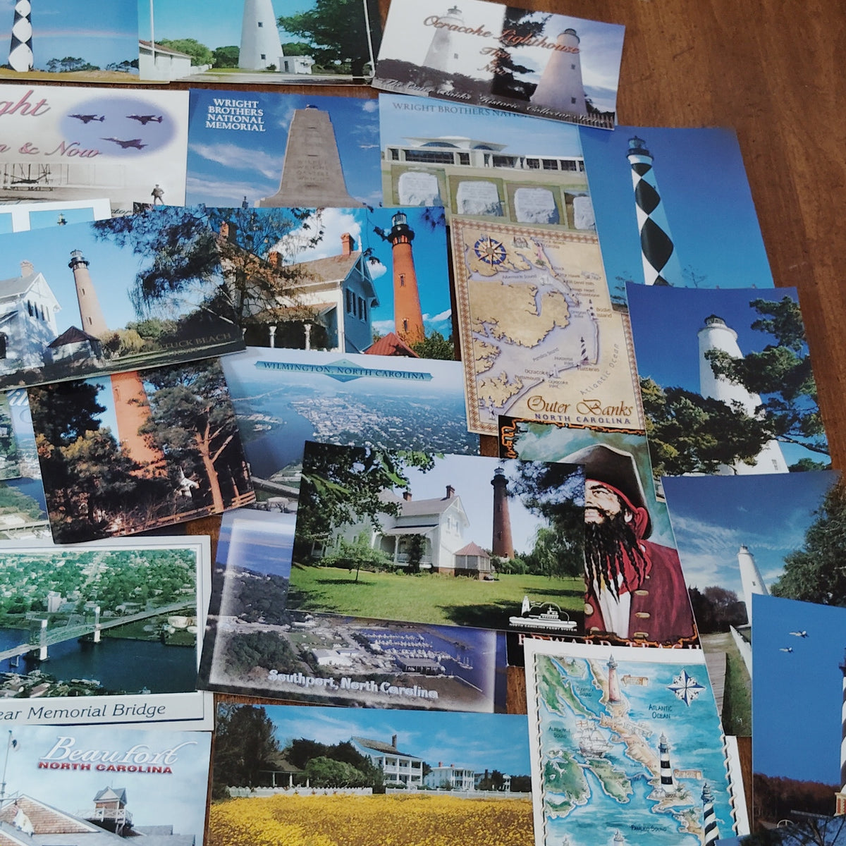 50 NC Lighthouse & Coastal Postcard Collection - Vintage & Modern Scenic Views