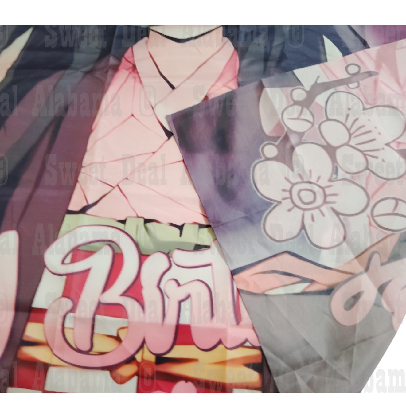 Nezuko Birthday Backdrop 59"x39" - Demon Slayer Party Banner, Anime Décor