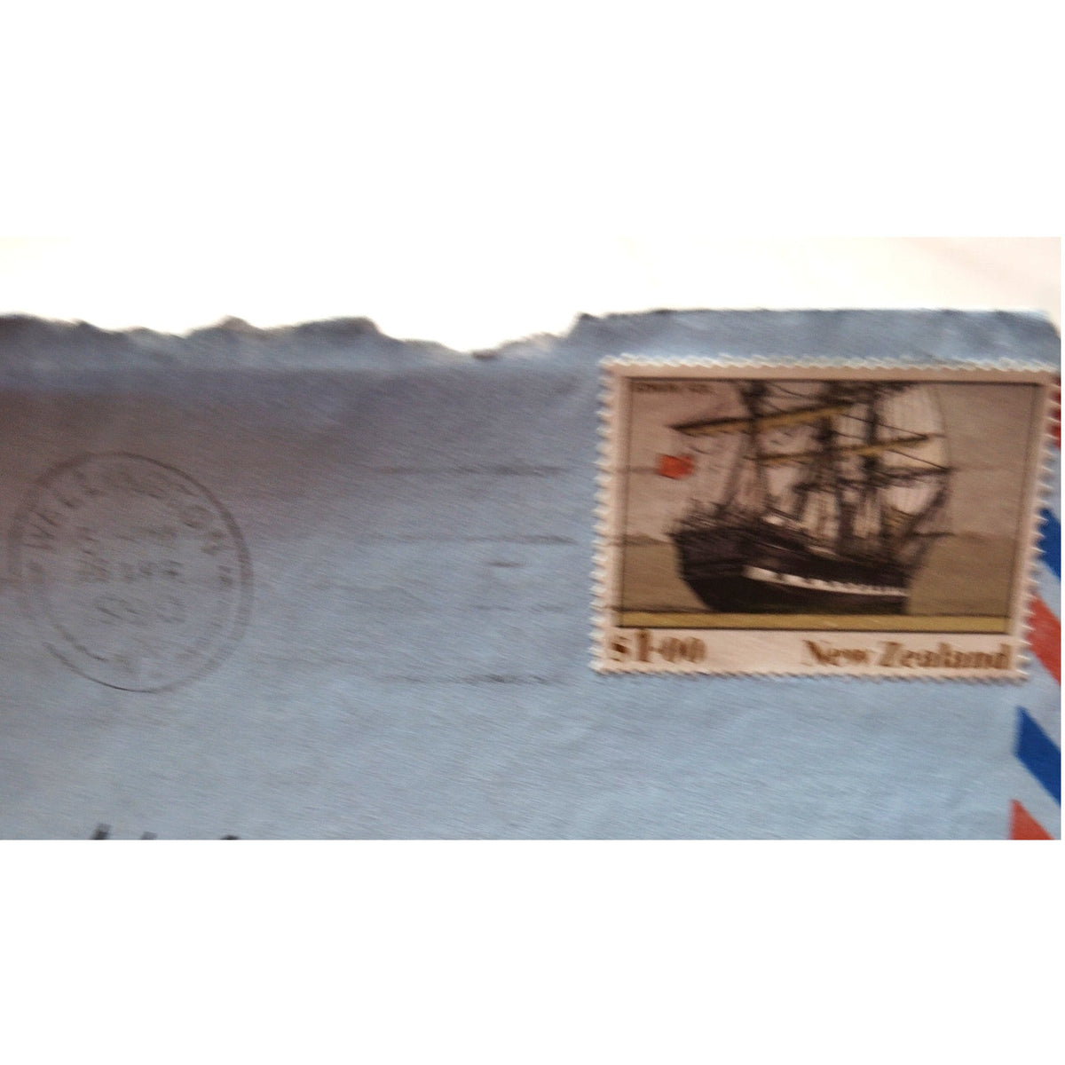 1990 New Zealand Aerogramme Cover Wellington Postmark $1.00 Ship Stamp Airmail