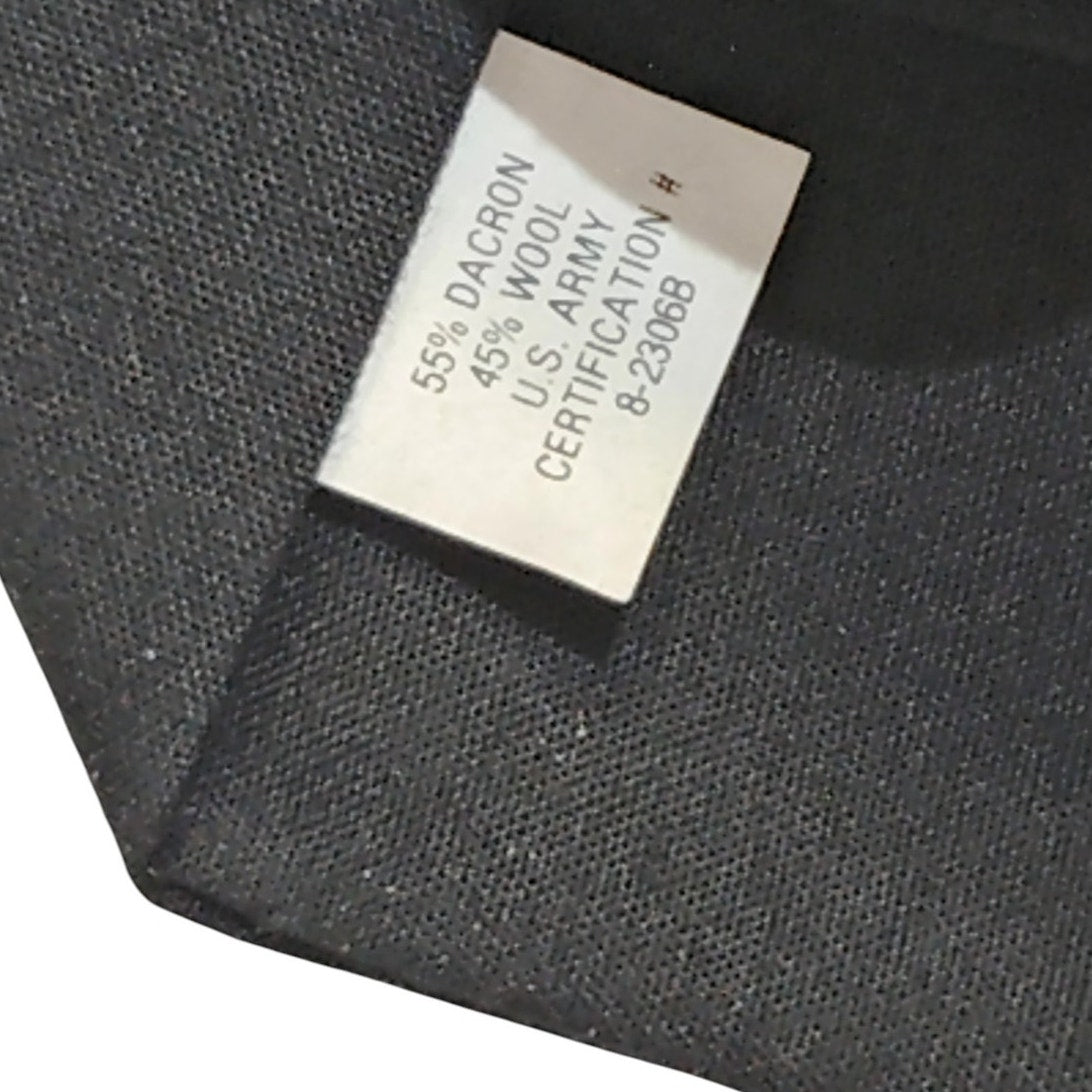 Vintage 2-1/2" wide AAFES black tie (55% Dacron / 45% Wool, Cert #8-2306B)