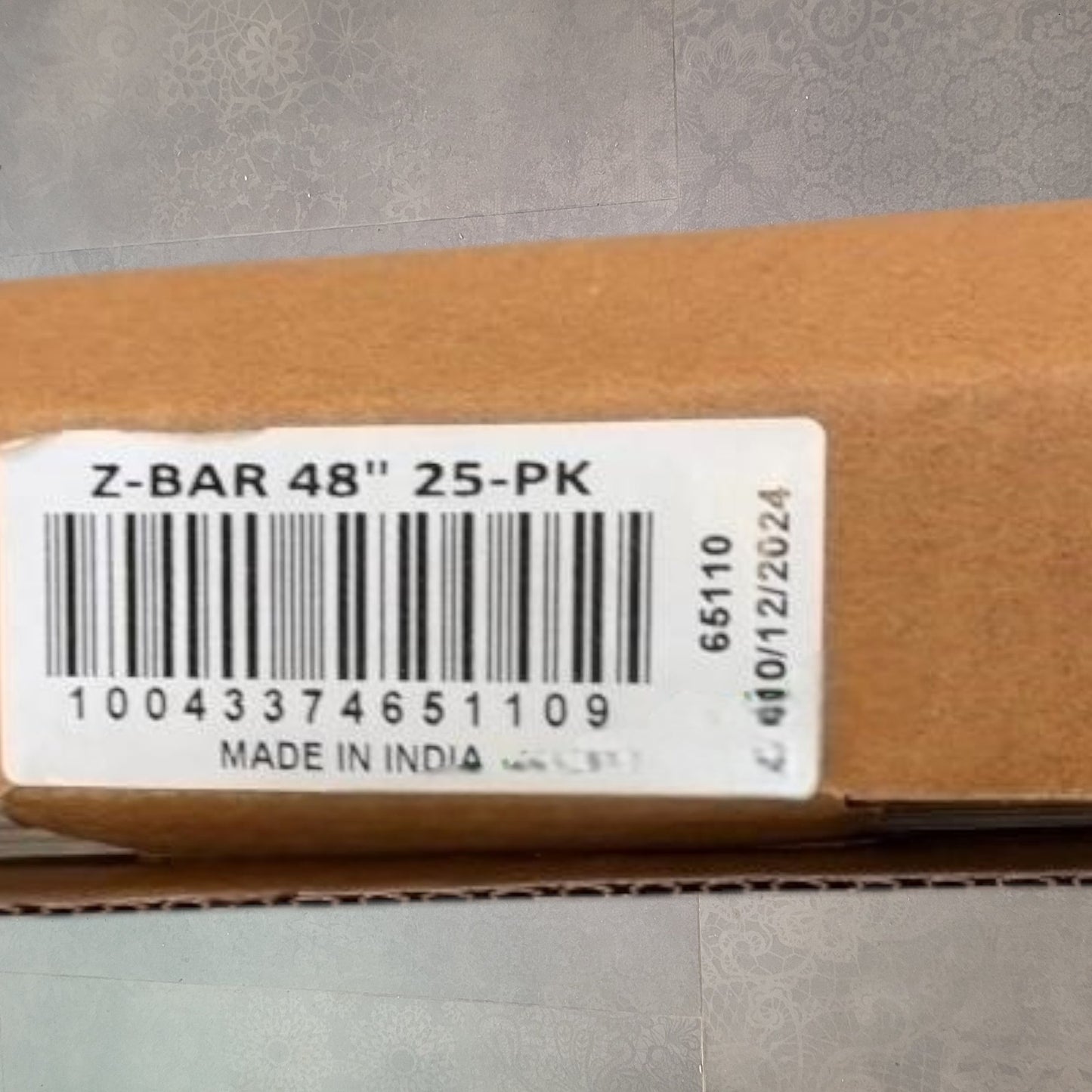 M-D Building Products 65110 Z Bar – 48" Mill Aluminum – Pack of 25
