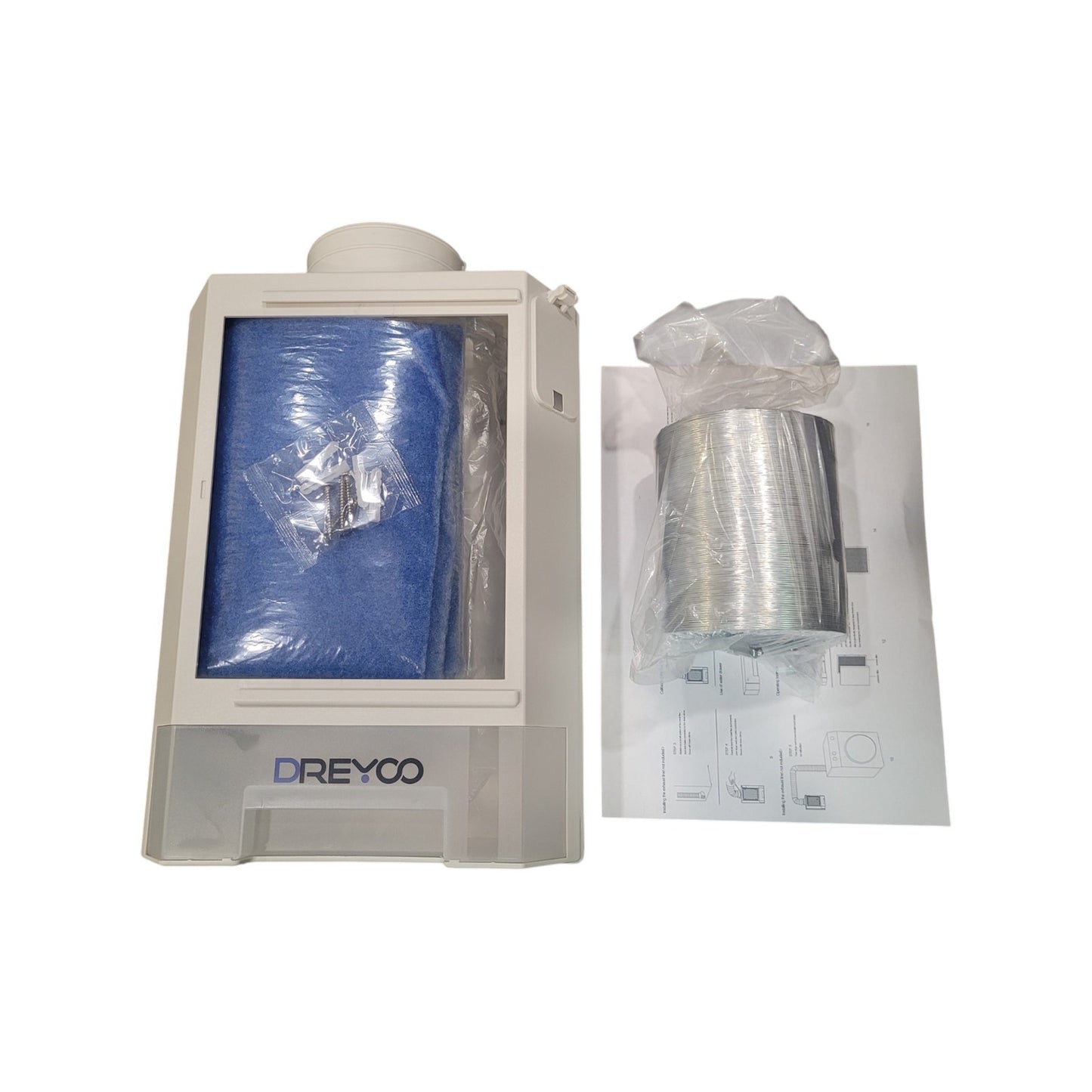Dreyoo Indoor Dryer Vent Kit Blue - 3-in-1 System w/ Hose & Filters - MPN Dreyoo-Vent Kit-0894