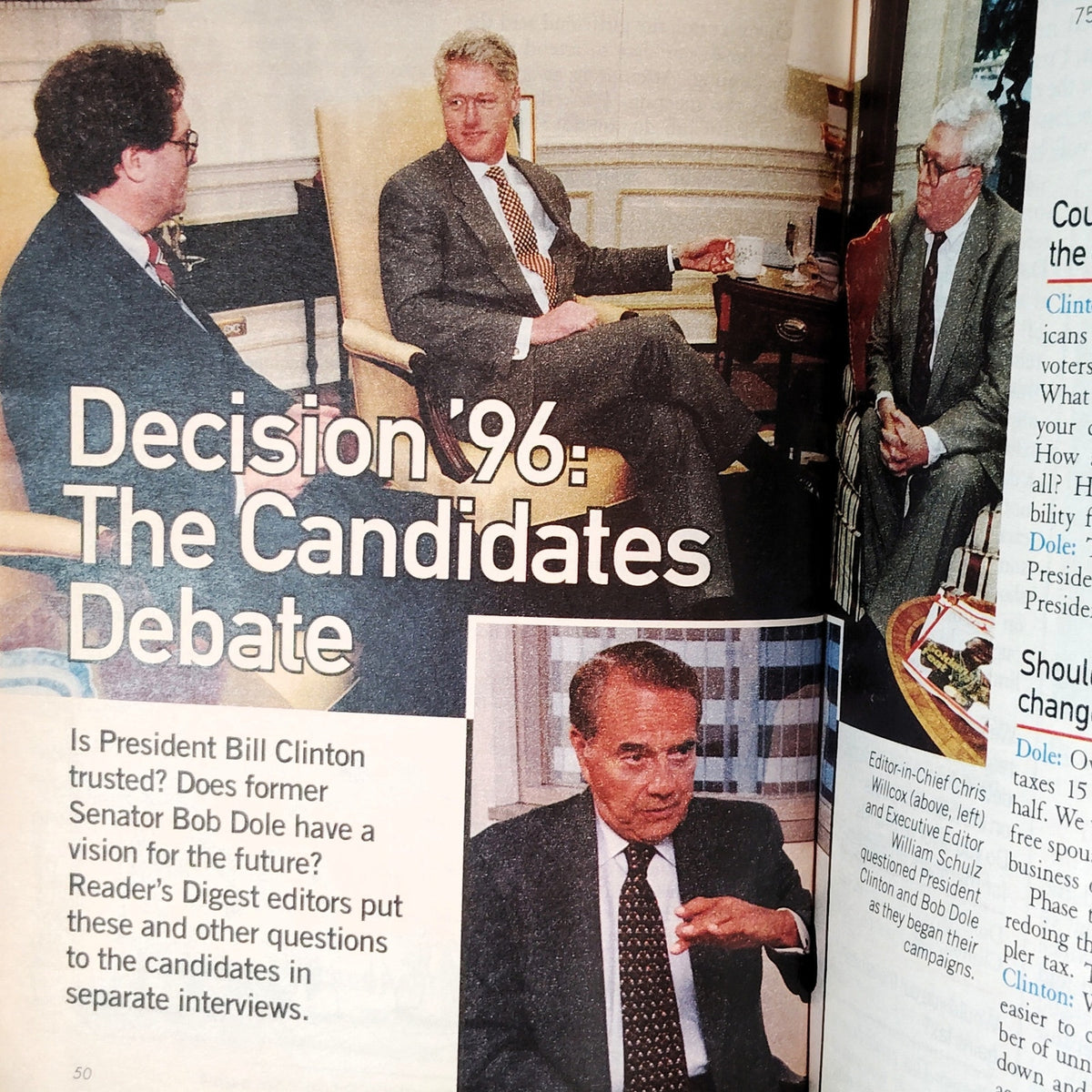 Reader's Digest November 1996 Presidential Debate '96 Clinton Dole Magazine