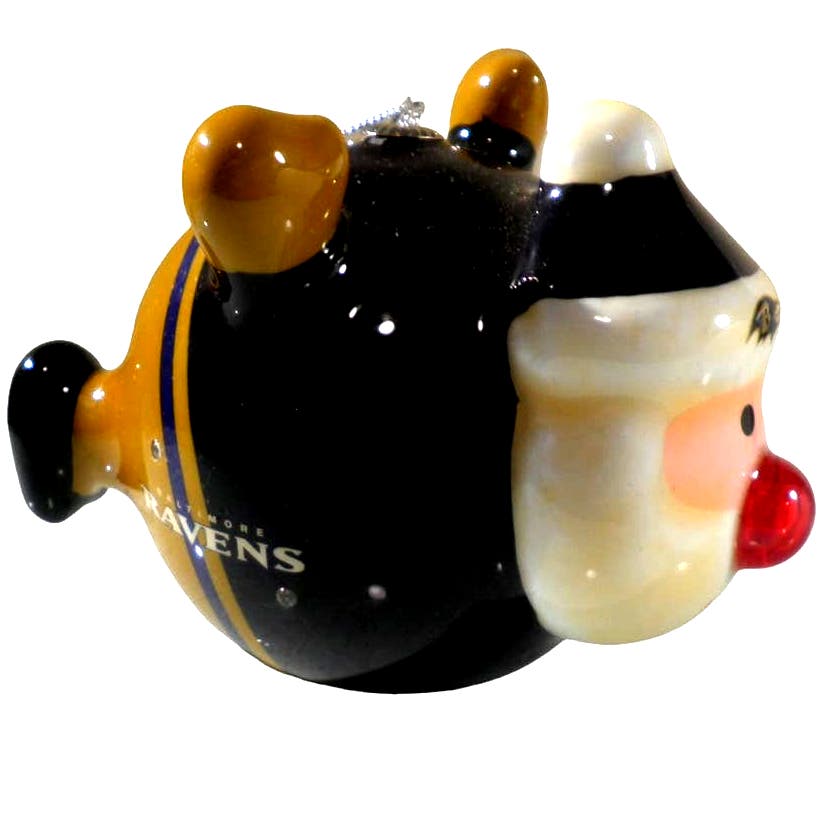 Baltimore Ravens NFL Licensed LED Santa and Snowman Christmas Ornaments